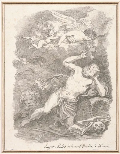 Saint Jerome in the desert by Jean-Honoré Fragonard — digital art print download