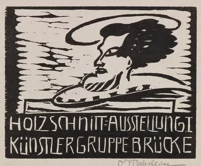 Holzschnitt = Ausstellung I der Künstlergruppe Brücke by Герман Макс Пехштайн, 1906 — digital art print download