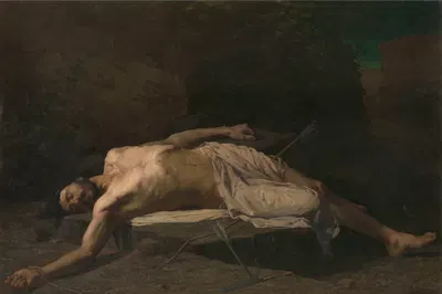 The Martyrdom of Saint Sebastian by Луи Титгадт — digital art print download