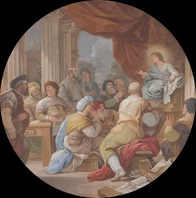 Christ Among the Doctors by Luca Giordano, c. 1685 — digital art print download