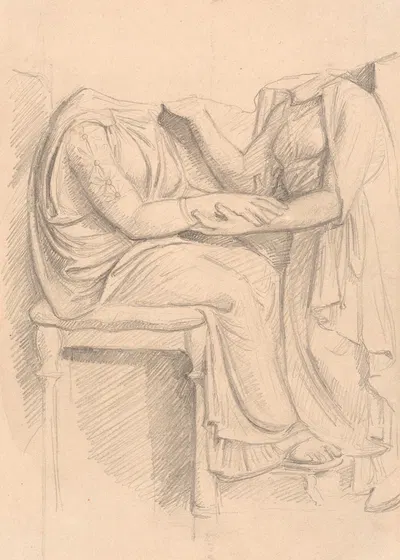 Studie efter attisk gravrelief by Йоаким Сковгорд, 1879 - 1889 — digital art print download