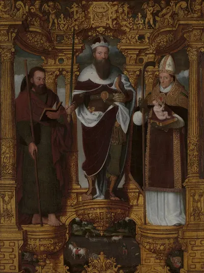 Saints Bavo, James the Great and Willibrord by Питер Клаейссенс Младший, 1574 — digital art print download