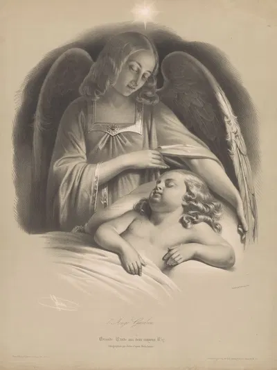 L'Ange gardien by Бернар-Ромен Жюльен, 1843 — digital art print download