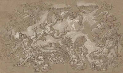 The Harpies Attacking Aeneas and His Companions by Иоганн Карл Лот — digital art print download