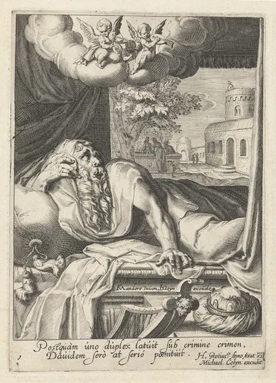 David as a repentant sinner by Якоб де Гейн II, 1595 - 1596 — digital art print download