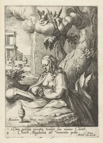 Mary Magdalene as a repentant sinner by Якоб де Гейн II, 1595 - 1596 — digital art print download