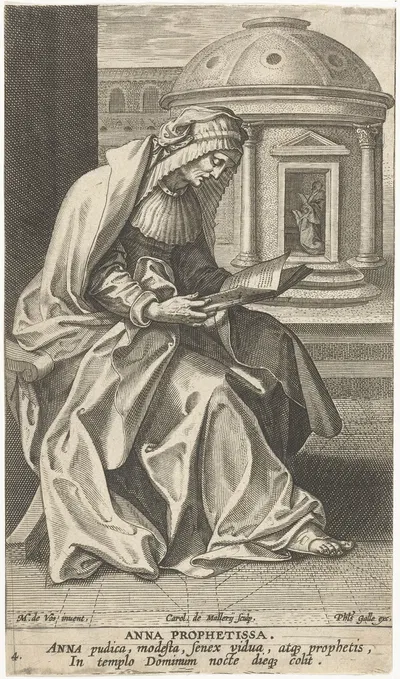 Hannah the prophetess by Jan Collaert II, 1595 - 1599 — digital art print download