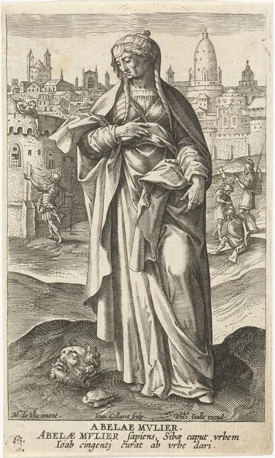Wise woman of Abel-Beth-Maacah by Jan Collaert II, 1588 - 1595 — digital art print download