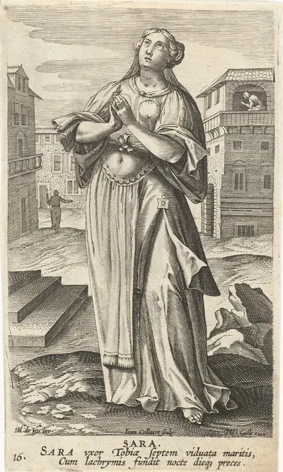 Sarah, wife of Tobias by Jan Collaert II, 1588 - 1595 — digital art print download
