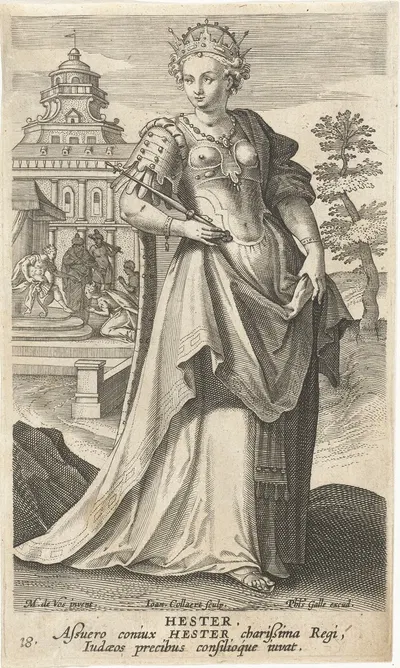 Esther by Jan Collaert II, 1588 - 1595 — digital art print download
