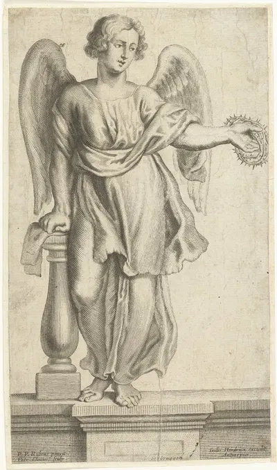 Angel with crown of thorns by Petrus Clouwet, 1639 - 1670 — digital art print download