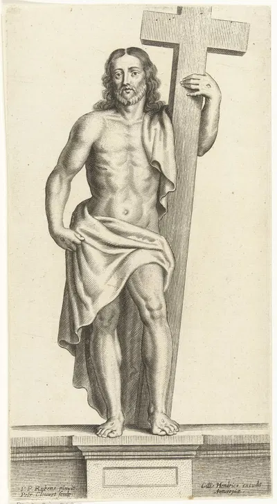 Christ with cross by Petrus Clouwet, 1639 - 1670 — digital art print download