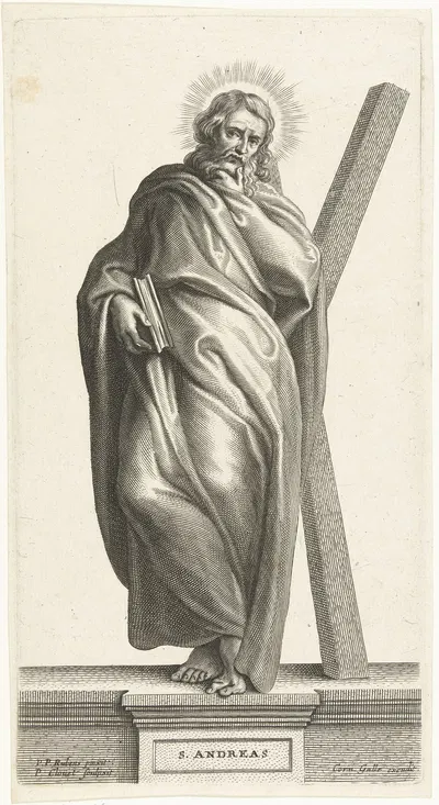 Saint Andrew by Petrus Clouwet, 1639 - 1670 — digital art print download
