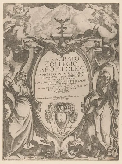 Il sacrato collegio apostolico – title page by Raffaello Schiaminossi, 1606-1607 — digital art print download