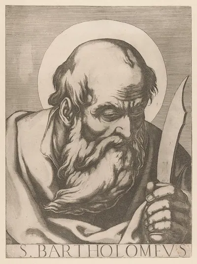 Saint Bartholomew by Raffaello Schiaminossi, 1606-1607 — digital art print download