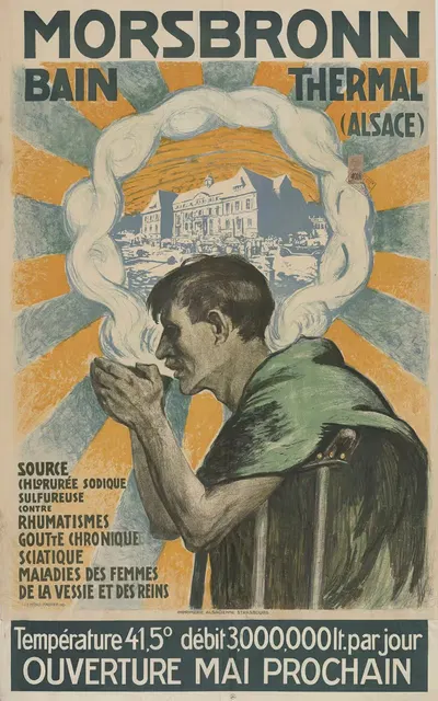 Morsbronn, bain thermal (Alsace) by Joseph Eugen Michel-Maeckler, 1921 — digital art print download