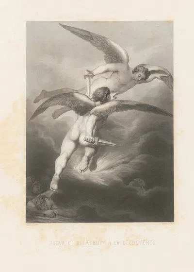 Satan et Belzébuth a la découverte by Alphonse de Lamartine, 1868 — digital art print download