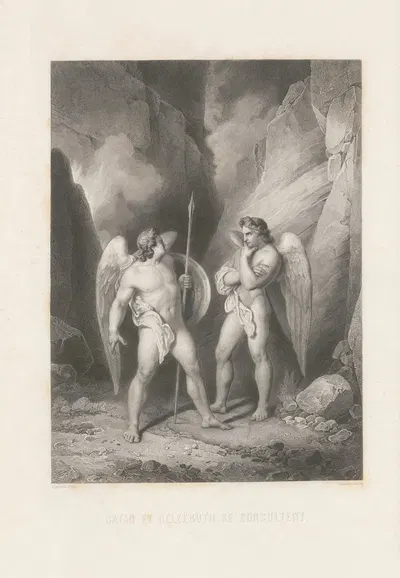 Satan et Belzébuth se consultent by Alphonse de Lamartine, 1868 — digital art print download