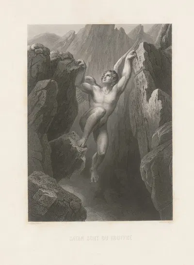Satan sort du couffre by Alphonse de Lamartine, 1868 — digital art print download