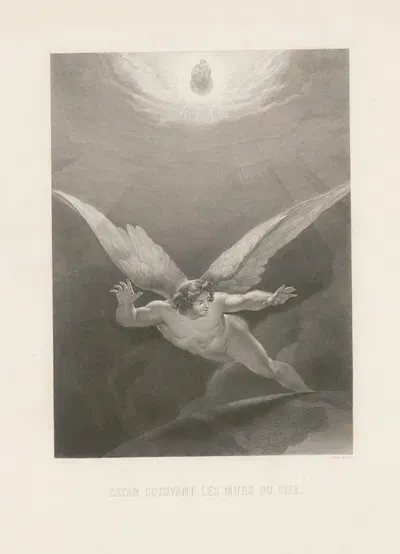 Satan cotoyant les murs du ceil by Alphonse de Lamartine, 1868 — digital art print download