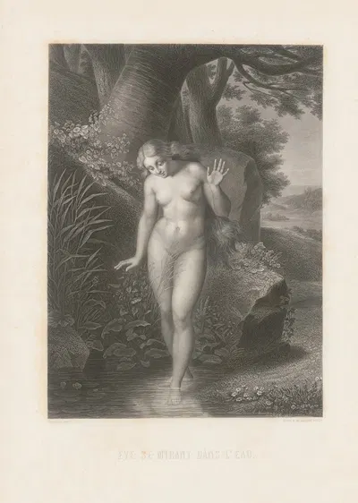 Eve se mirant dans l'eau by Alphonse de Lamartine, 1868 — digital art print download