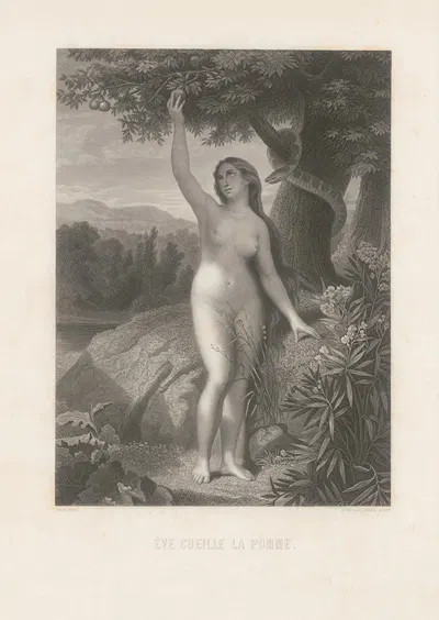 Eve cueille la pomme by Alphonse de Lamartine, 1868 — digital art print download