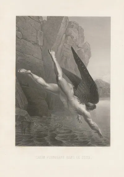 Satan plongeant dans le Styx by Alphonse de Lamartine, 1868 — digital art print download