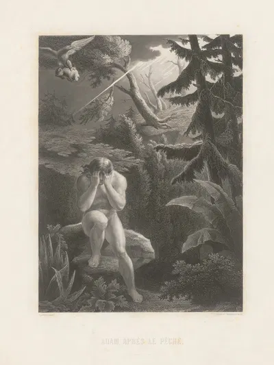 Adam aprés le péche by Alphonse de Lamartine, 1868 — digital art print download
