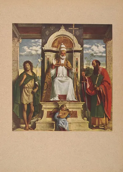 G.‎ ‎B.‎ ‎Cima‎ ‎da‎ ‎Conegliano,‎ ‎S.‎ ‎Pietro‎ ‎in‎ ‎Cattedra‎ ‎fra‎ ‎i‎ ‎Ss.‎ ‎Giovan Battista‎ ‎e‎ ‎Paolo by Коррадо…