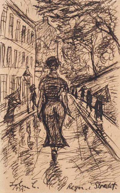 Regn i strædet by Джон Кристенсен, 1939 — digital art print download