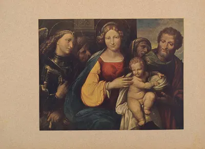 Garofalo‎,‎ ‎Madonna‎ ‎col‎ ‎Bambino‎ ‎e‎ ‎santi by Коррадо Риччи, 1910 — digital art print download