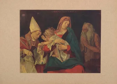 Lorenzo‎ ‎Lotto,‎ ‎Madonna‎ ‎col‎ ‎Bambino‎ ‎e‎ ‎santi by Коррадо Риччи, 1910 — digital art print download