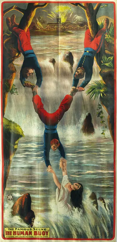 The Famous Scene The Human Buoy (La Bouée Humaine) by Julien t' Felt, 1908 — digital art print download