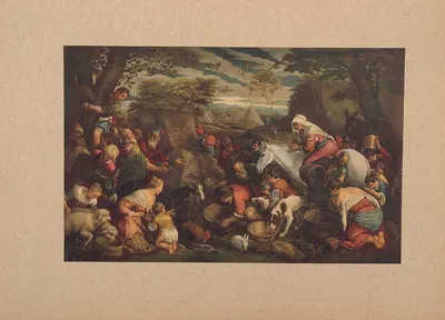Jacopo‎ ‎Bassano‎,‎ ‎Mosè‎ ‎fa‎ ‎scaturir‎ ‎l’acqua‎ ‎da‎ ‎una‎ ‎rupe by Коррадо Риччи, 1910 — digital art print download