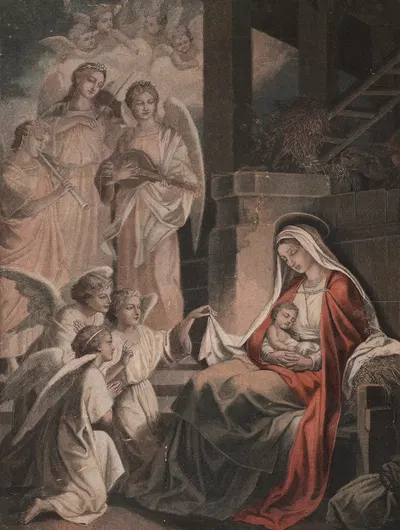 The birth of Jesus by Aller, 1904 — digital art print download