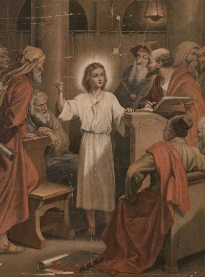 Jesus as a 12-year-old in the temple by Aller, 1904 — digital art print download