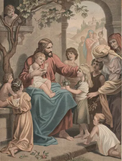 Let the little children come to me by Aller, 1904 — digital art print download