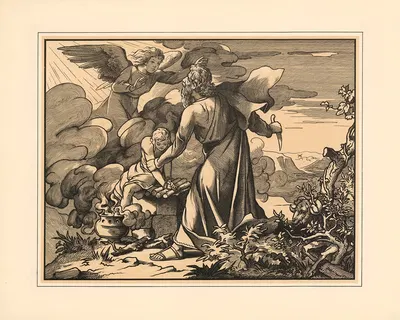 Abraham and Isaac by Aschendorff, 1906 — digital art print download