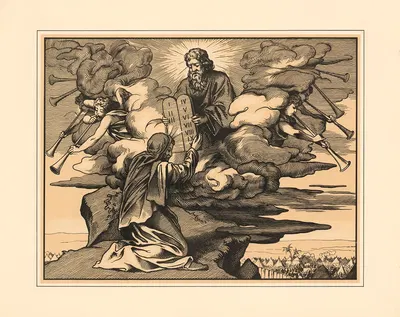 The Giving of the Law at Sinai by Aschendorff, 1906 — digital art print download