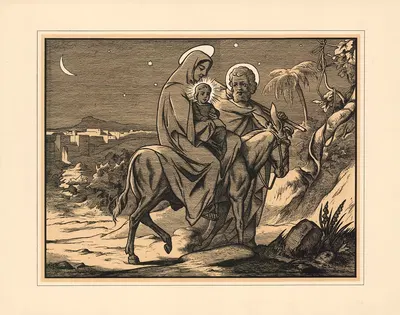 The Flight to Egypt by Aschendorff, 1906 — digital art print download