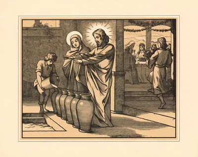 The Wedding at Cana by Aschendorff, 1906 — digital art print download