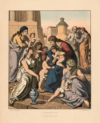 Jesus blesses the little children by Carl Ehrenberg, 1904 — digital art print download