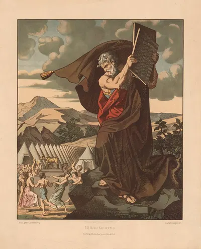 Moses smashes the Tablets of the Law by Carl Ehrenberg, 1904 — digital art print download