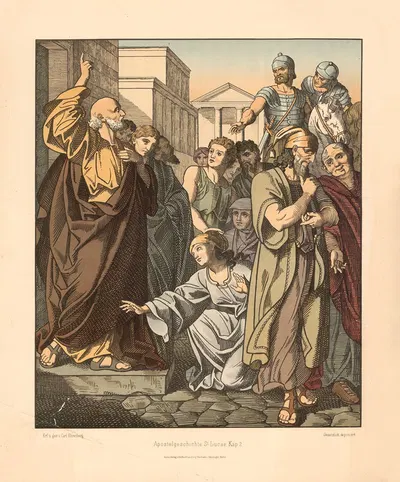 Peter speaks to the congregation on the day of Pentecost by Carl Ehrenberg, 1904 — digital art print download