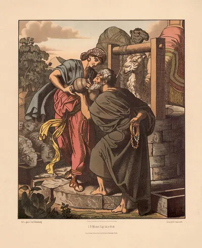 Rebekah and Eliezer by Carl Ehrenberg, 1904 — digital art print download