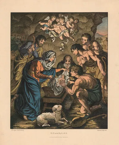 The birth of Jesus by Carl Ehrenberg, 1904 — digital art print download