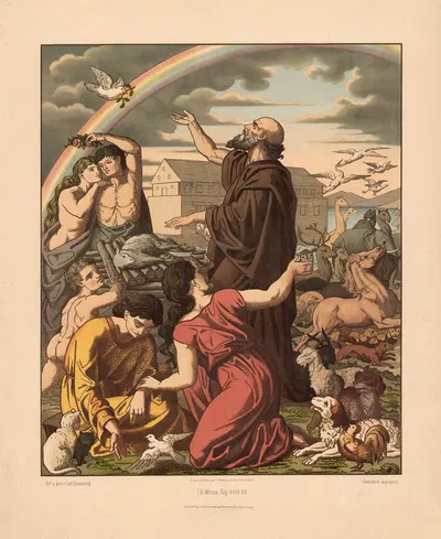 The exit from Noah's Ark by Carl Ehrenberg, 1904 — digital art print download
