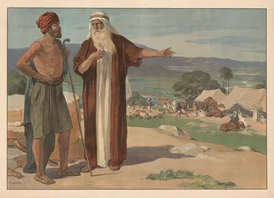 Abraham and Lot divide the land by Carl Schmauk, 1913 — digital art print download