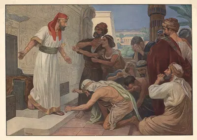 Joseph reveals himself to his brothers by Carl Schmauk, 1913 — digital art print download