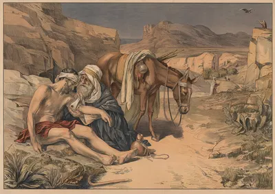 The Good Samaritan by Carl Schmauk, 1907 — digital art print download